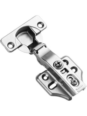银色-白底 Stainless Steel 2-Stage Force Hydraulic Soft Close Full Overlay Cabinet Hinge