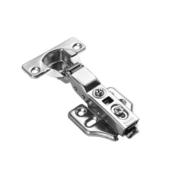 银色中弯-白底 Soft Close Hydraulic 3-Stage Half Overlay Kitchen Cabinet Hinge | Concealed European Cabinet Hinges Manufacturer with Screws