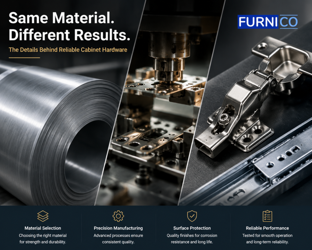Cabinet hardware materials used in furniture hardware manufacturing
